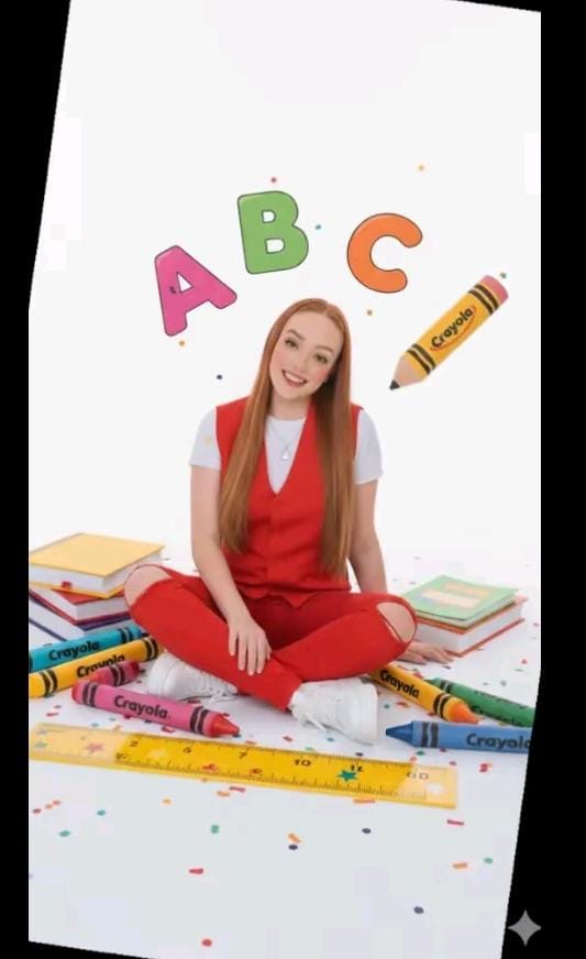 Maestra en un ambiente escolar alegre